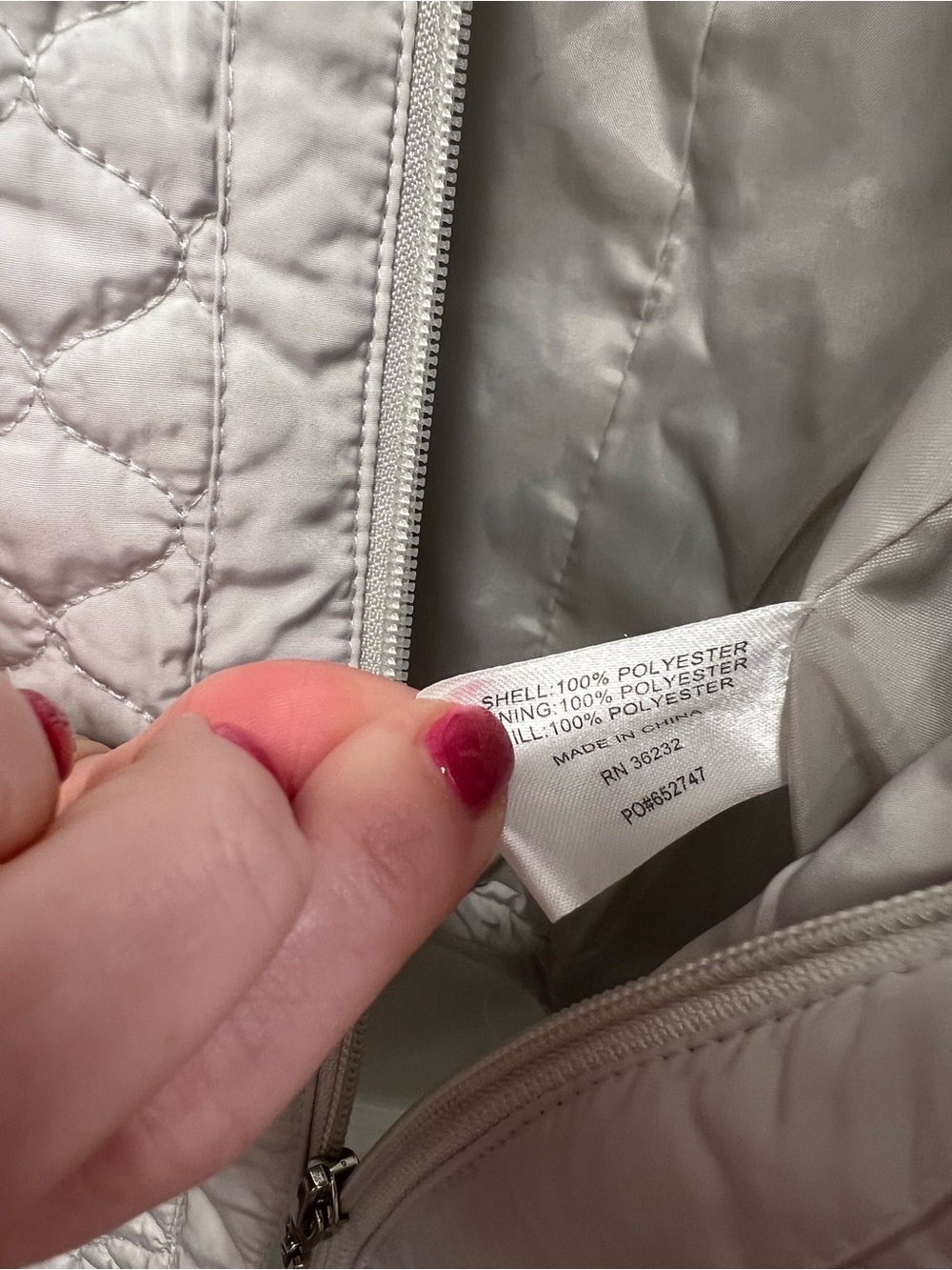 Off White Quilted Jacket - Small - Picture 4 of 6